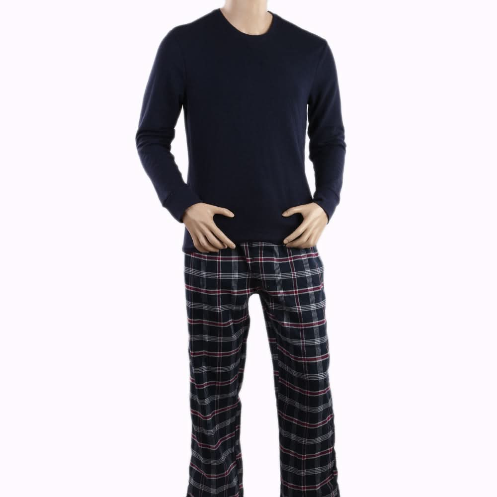 Men's Thermal Sleepwear 2 Pcs Set - Black Blue, Men, Nightwear, Chase Value, Chase Value