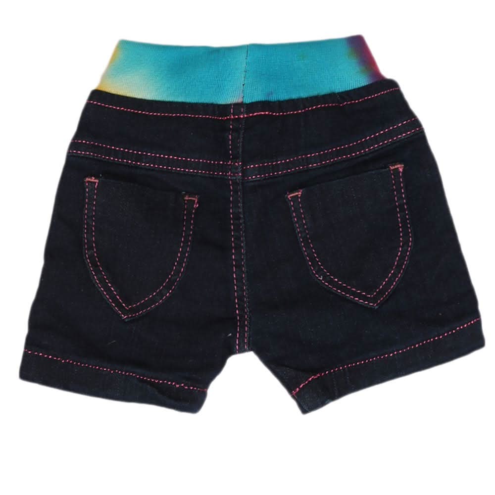 New-Born Girls Denim Short - Dark Blue, Kids, Skirts And Pants, Chase Value, Chase Value