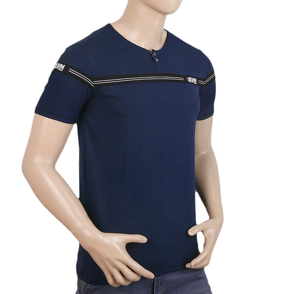Men's Half Sleeves Round Neck T-Shirt - Navy Blue, Men, T-Shirts And Polos, Chase Value, Chase Value
