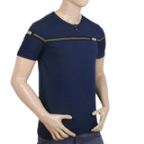 Men's Half Sleeves Round Neck T-Shirt - Navy Blue, Men, T-Shirts And Polos, Chase Value, Chase Value