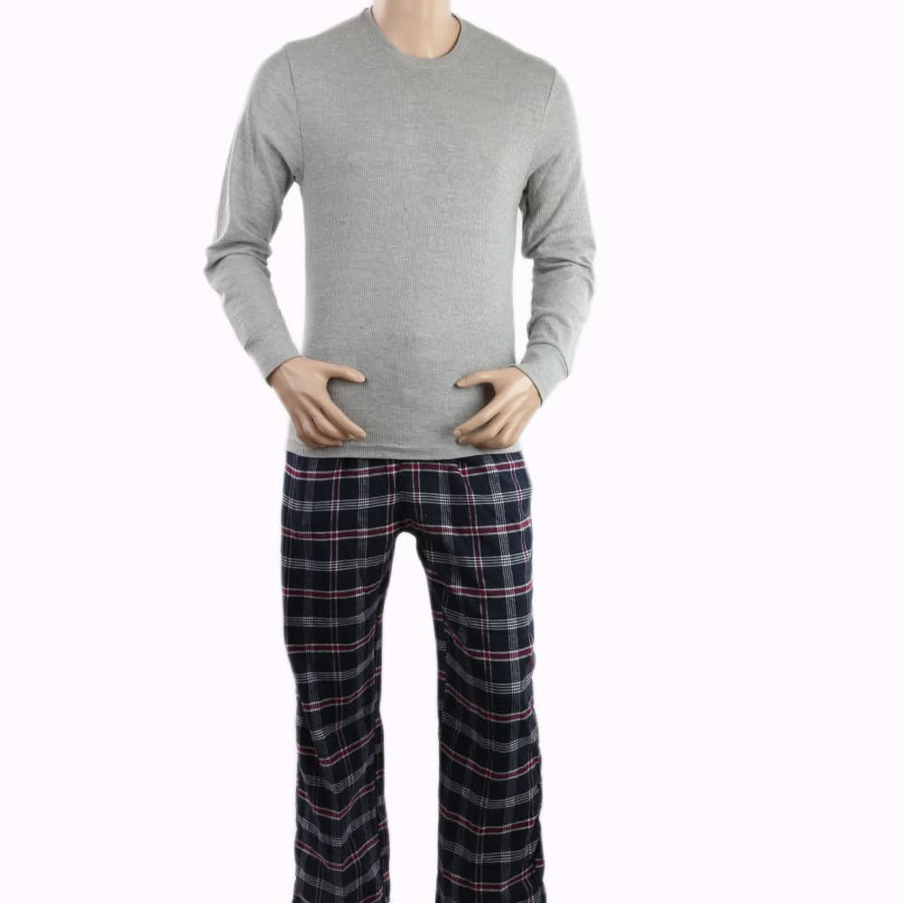 Men's Thermal Sleepwear 2 Pcs Set - Grey Blue, Men, Nightwear, Chase Value, Chase Value