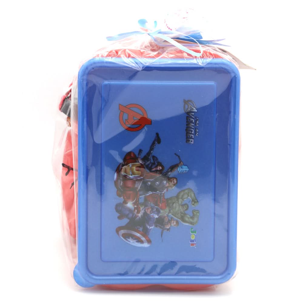 Water Bottle 600 ML with Lunch Box - Blue, Kids, Tiffin Boxes And Bottles, Chase Value, Chase Value