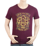 Men's Half Sleeves Round Neck T-Shirt - Purple, Men, T-Shirts And Polos, Chase Value, Chase Value