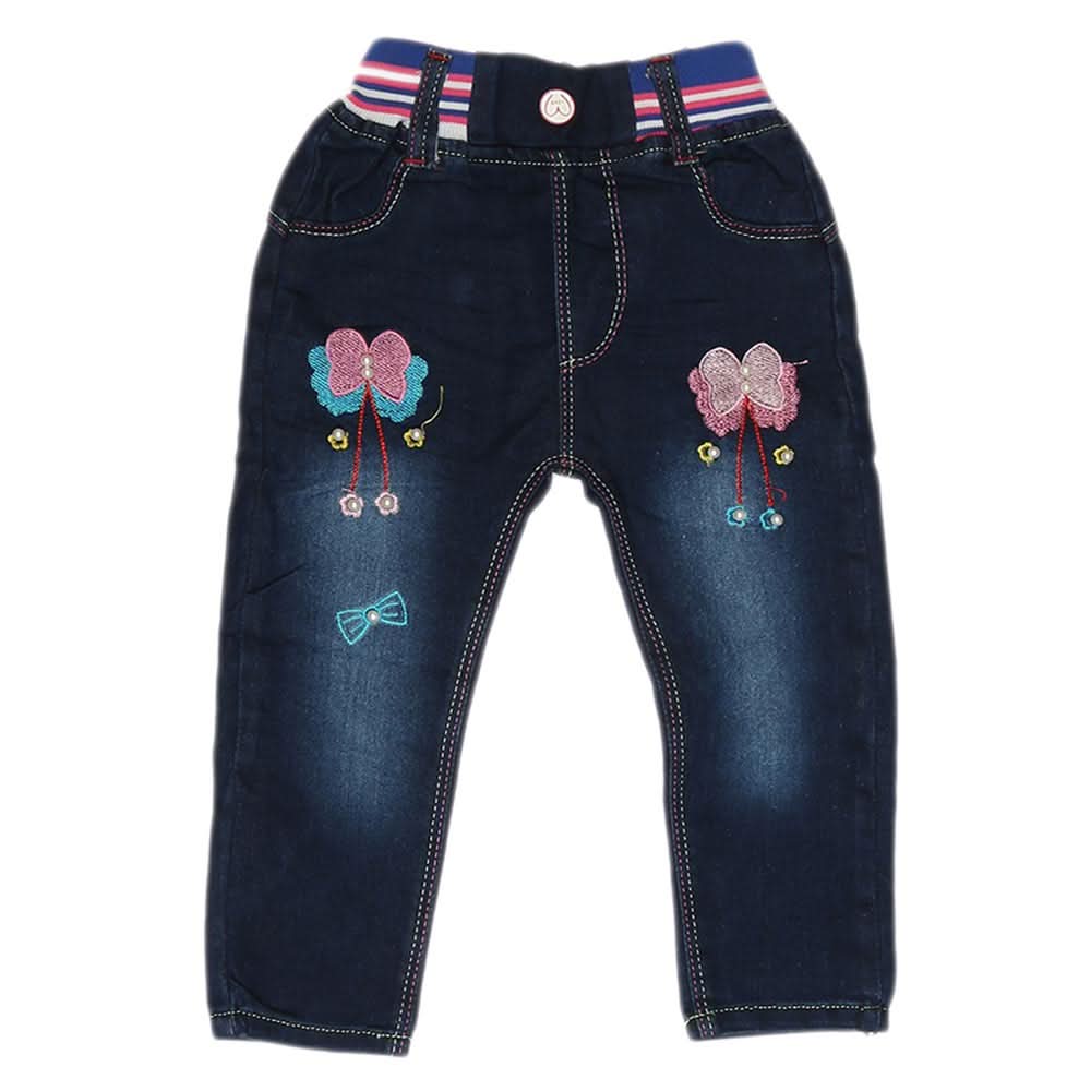 Girl's Denim Pant - Blue, Kids, Pants And Capri, Chase Value, Chase Value