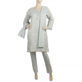 Women's 3Pcs Stitched Suit - Grey, Women, Shalwar Suits, Chase Value, Chase Value