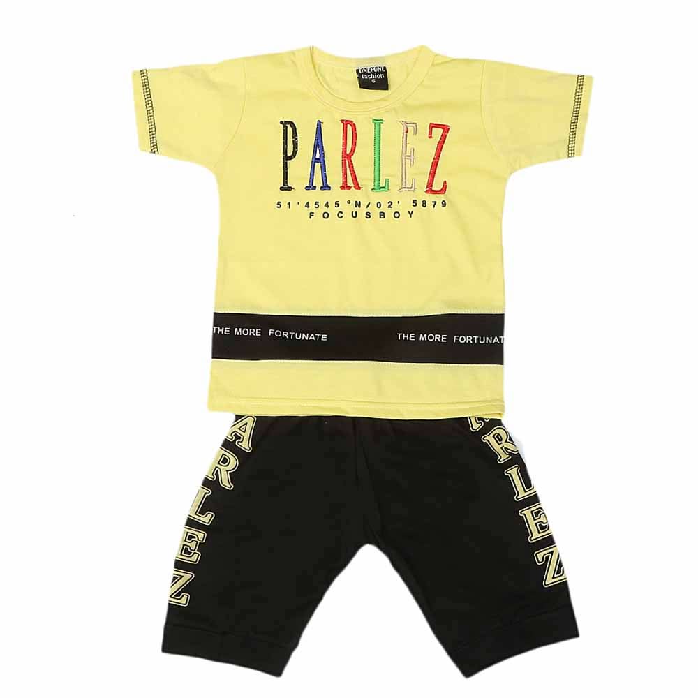Boys Half Sleeves Suit - Yellow, Kids, Boys Sets And Suits, Chase Value, Chase Value