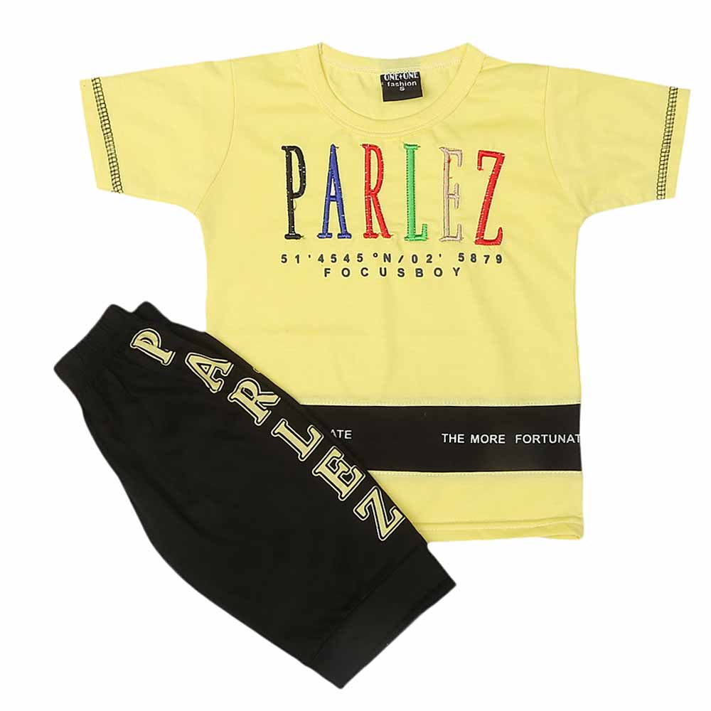 Boys Half Sleeves Suit - Yellow, Kids, Boys Sets And Suits, Chase Value, Chase Value