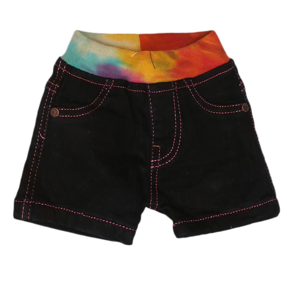 New-Born Girls Denim Short - Black, Kids, Skirts And Pants, Chase Value, Chase Value
