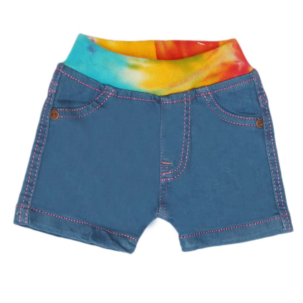 New-Born Girls Denim Short - Blue, Kids, Skirts And Pants, Chase Value, Chase Value