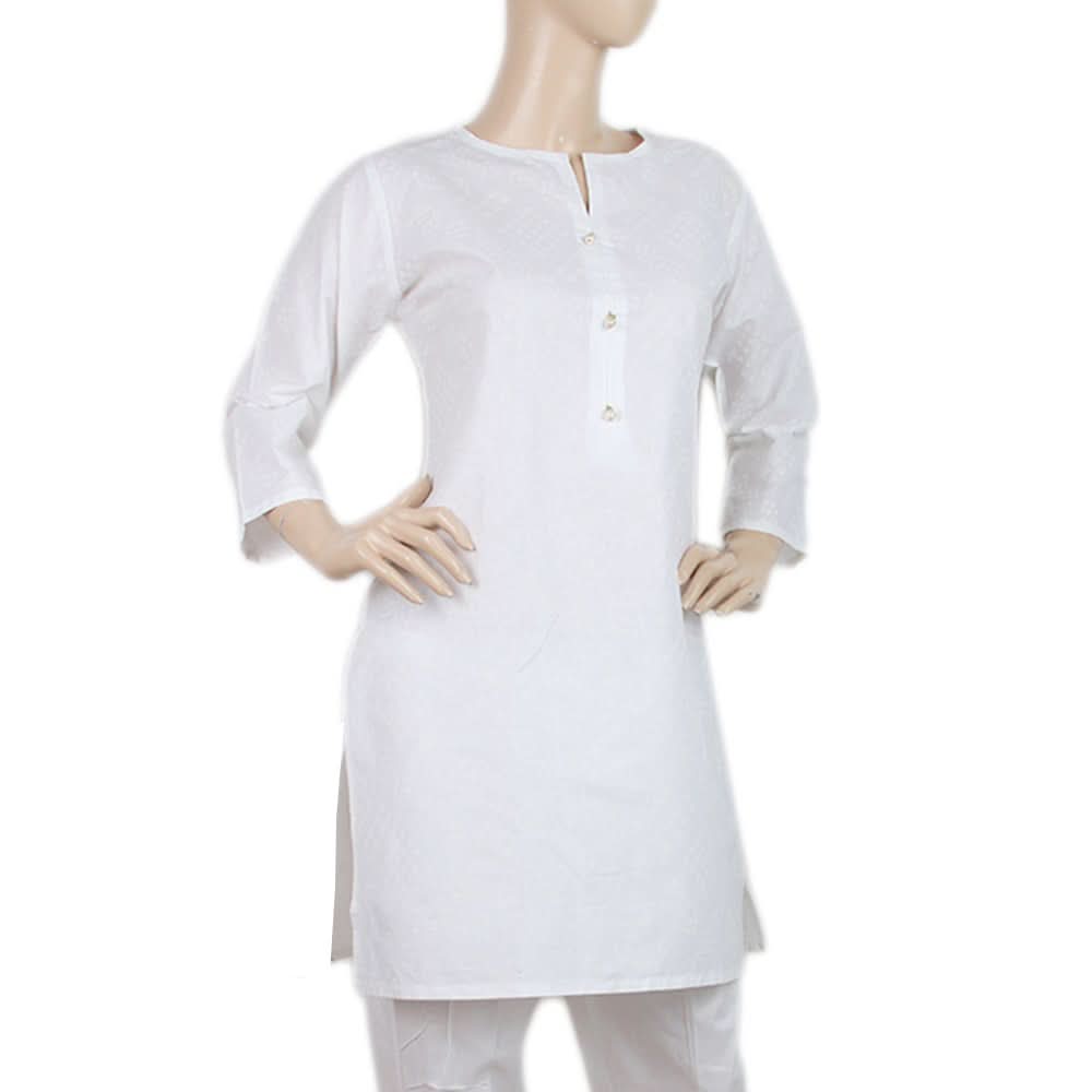 Women's Printed Kurti - White - C, Women, Ready Kurtis, Chase Value, Chase Value