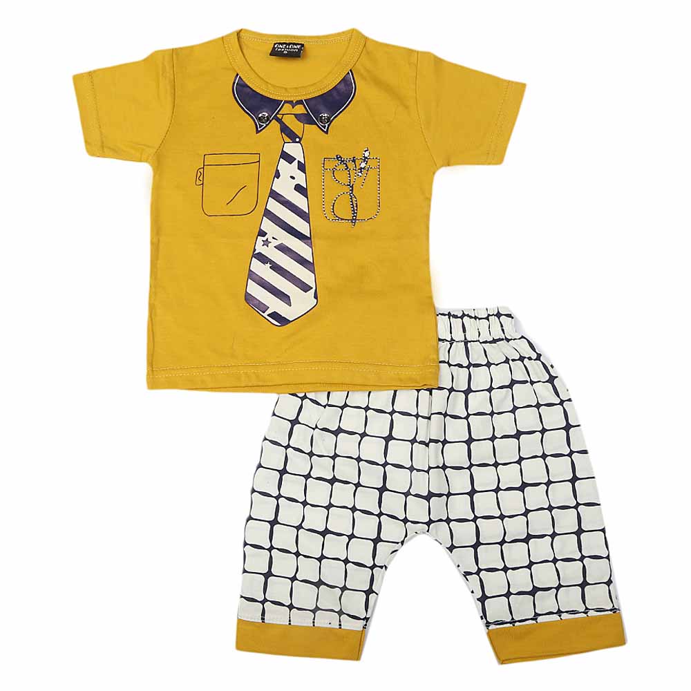 Boys Half Sleeves Suit 1828 - Mustard, Kids, Boys Sets And Suits, Chase Value, Chase Value