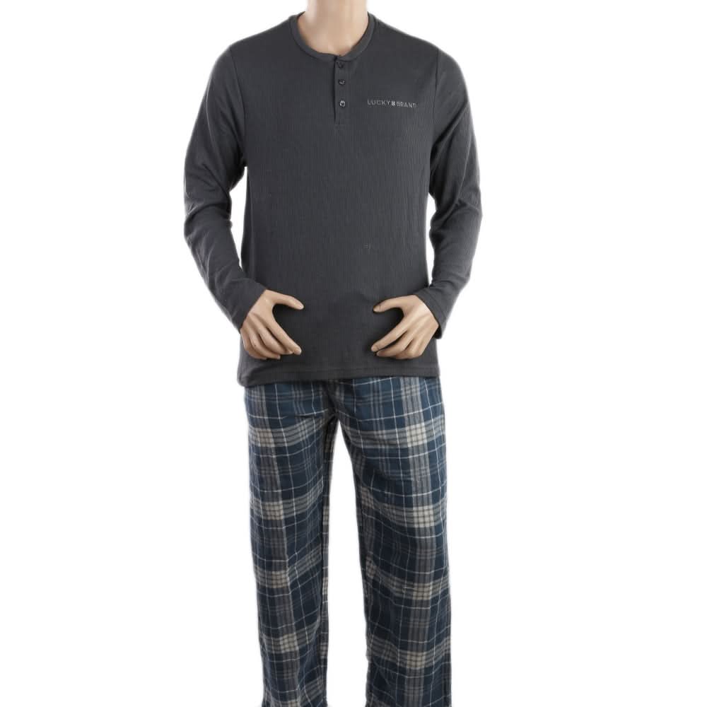 Men's Thermal Sleepwear 2 Pcs Set - Light Grey Blue, Men, Nightwear, Chase Value, Chase Value