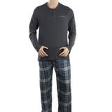 Men's Thermal Sleepwear 2 Pcs Set - Light Grey Blue, Men, Nightwear, Chase Value, Chase Value