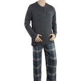 Men's Thermal Sleepwear 2 Pcs Set - Light Grey Blue, Men, Nightwear, Chase Value, Chase Value
