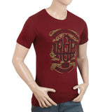 Men's Half Sleeves Round Neck T-Shirt - Maroon, Men, T-Shirts And Polos, Chase Value, Chase Value