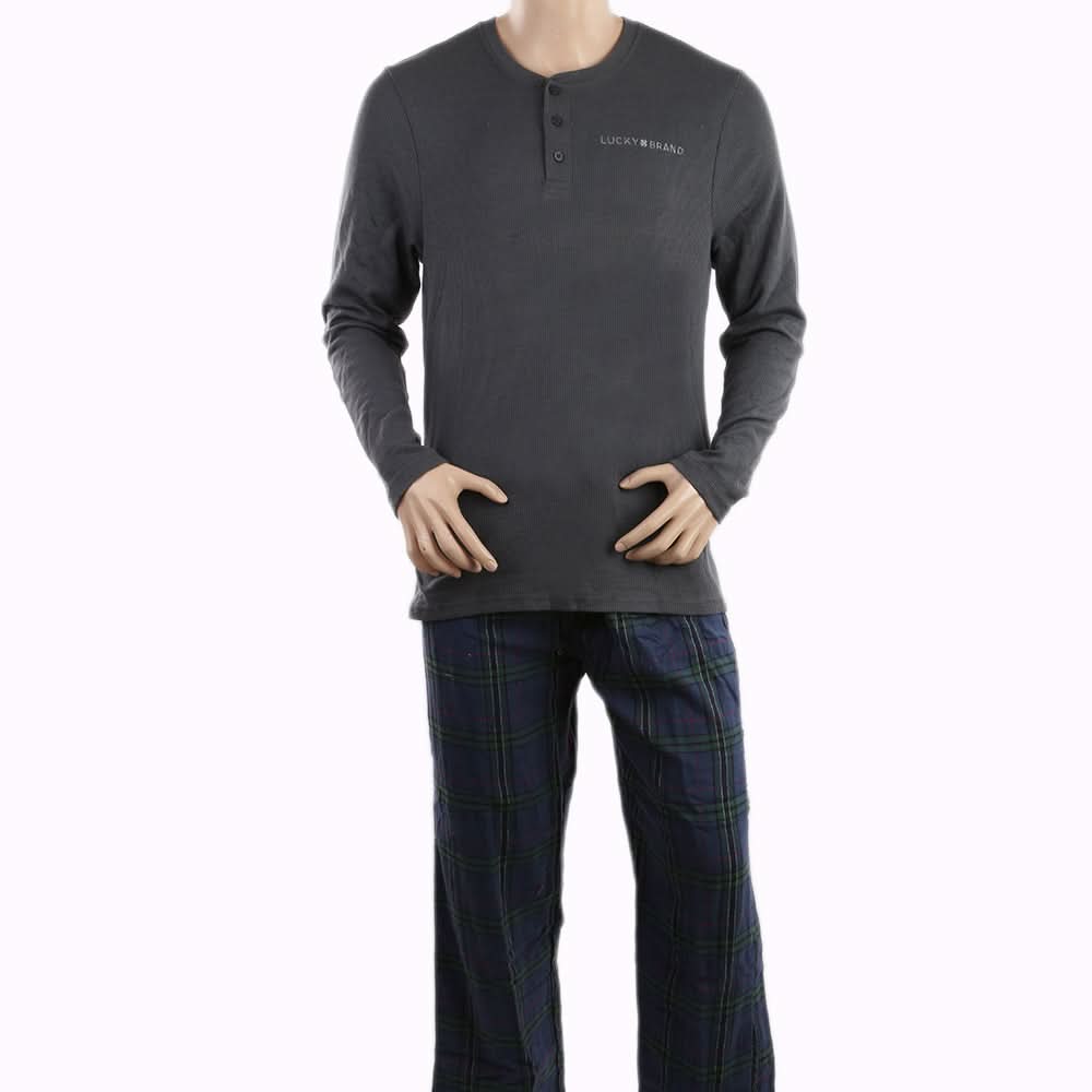 Men's Thermal Sleepwear 2 Pcs Set - Dark Grey Navy Blue, Men, Nightwear, Chase Value, Chase Value