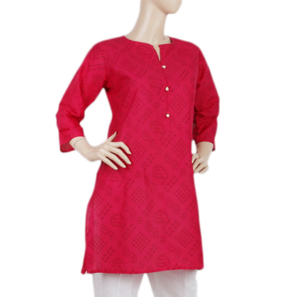 Women's Printed Kurti - Pink - C, Women, Ready Kurtis, Chase Value, Chase Value