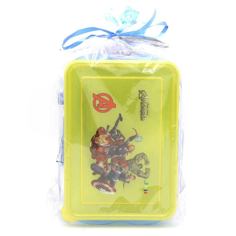 Water Bottle 600 ML with Lunch Box - Green, Kids, Tiffin Boxes And Bottles, Chase Value, Chase Value