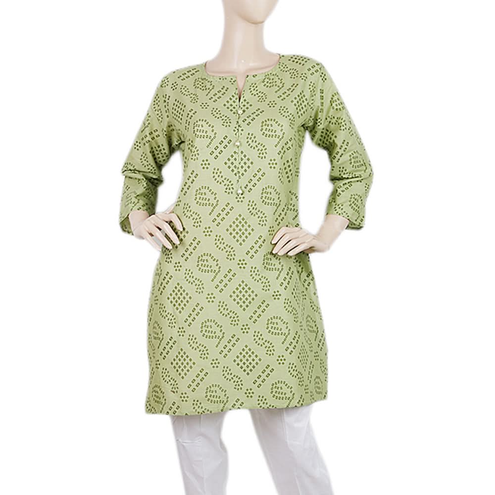 Women's Printed Kurti - Green - C, Women, Ready Kurtis, Chase Value, Chase Value