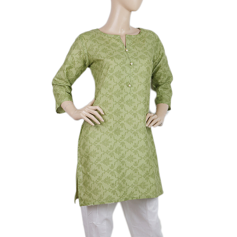 Women's Printed Kurti - Green - B, Women, Ready Kurtis, Chase Value, Chase Value