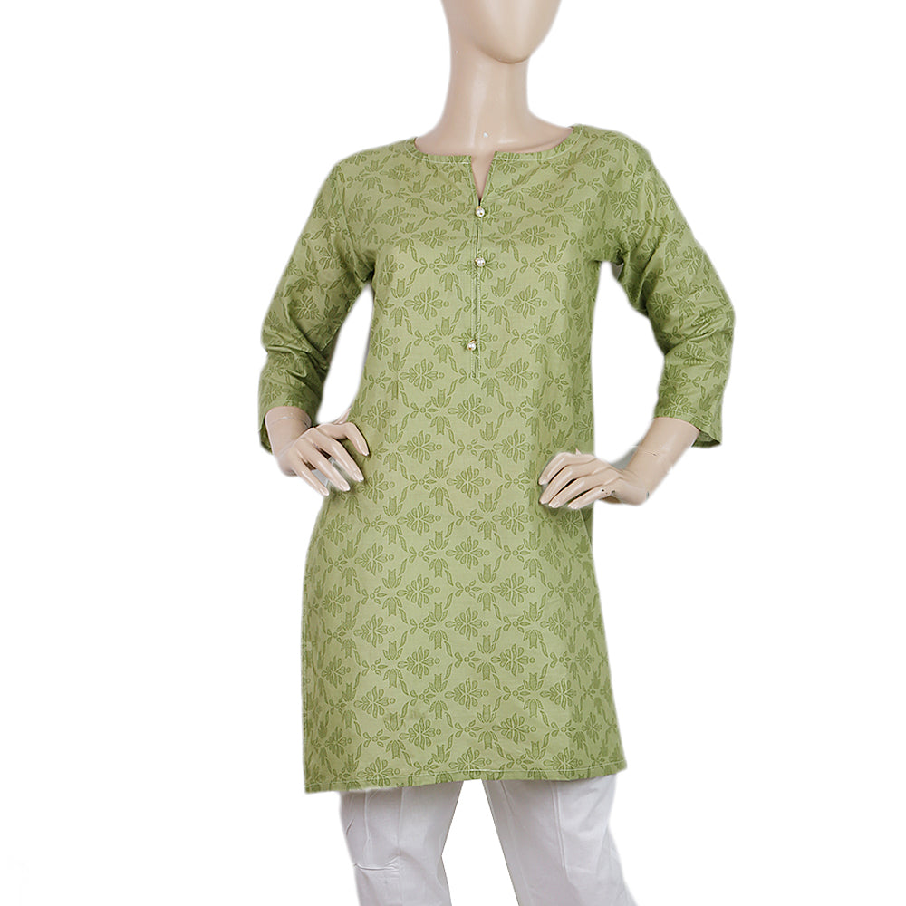 Women's Printed Kurti - Green - B, Women, Ready Kurtis, Chase Value, Chase Value