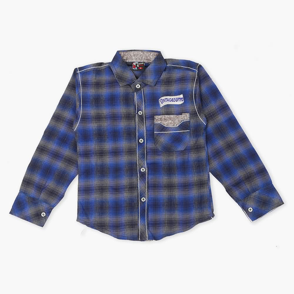 Boys Full Sleeves 2Pcs Shirt - Blue, Boys Shirts, Chase Value, Chase Value