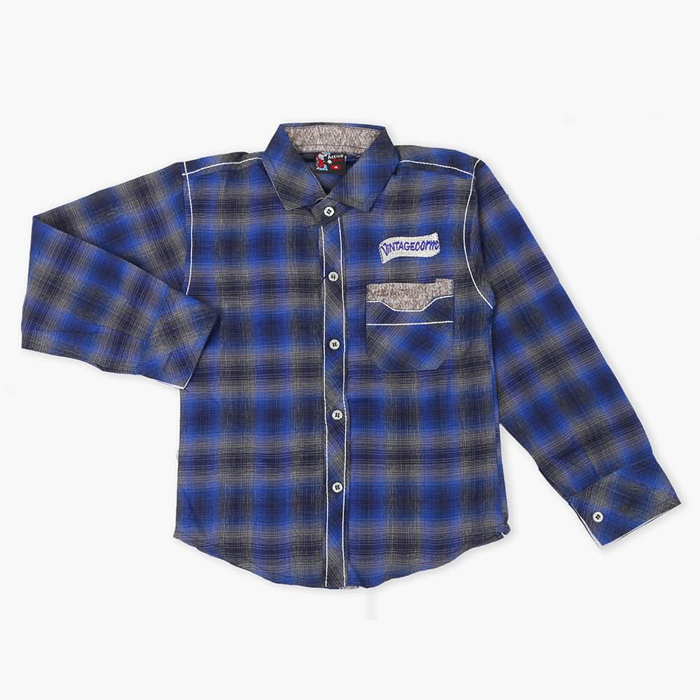 Boys Full Sleeves 2Pcs Shirt - Blue, Boys Shirts, Chase Value, Chase Value