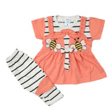 Newborn Girls Half Sleeves Suit - Peach, Kids, Newborn Girls Sets And Suits, Chase Value, Chase Value