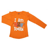 Girls Full Sleeves Jersey T-Shirt - Orange, Kids, Girls T-Shirts, Chase Value, Chase Value