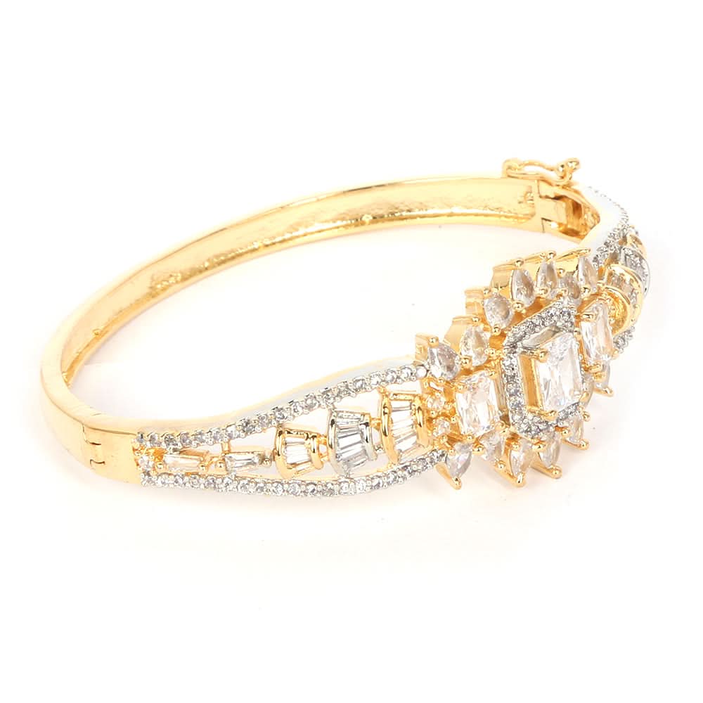 Women's American Diamond Kara Bracelet - Golden, Women, Bangles & Bracelets, Chase Value, Chase Value