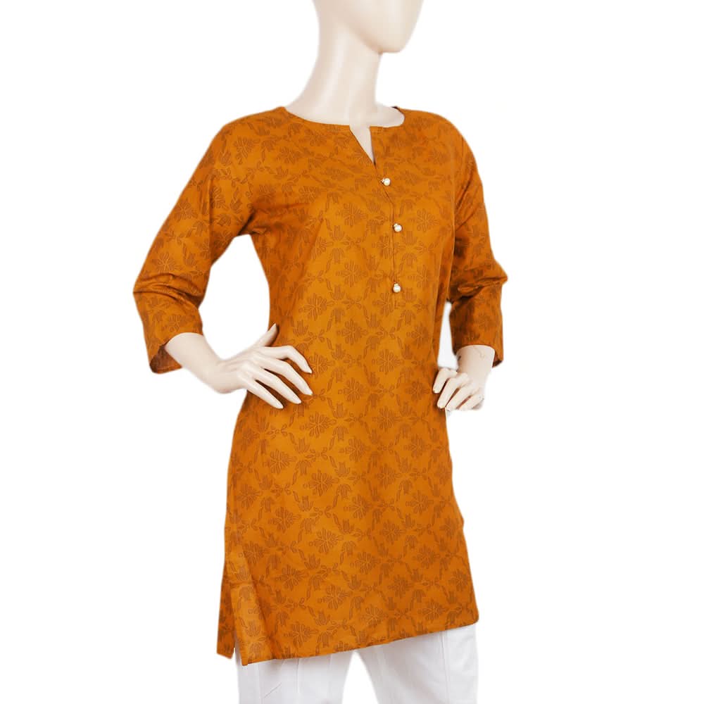 Women's Printed Kurti - Mustard - B, Women, Ready Kurtis, Chase Value, Chase Value