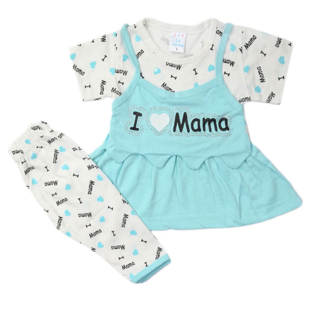Newborn Girls Half Sleeves Suit - Sky Blue, Kids, Newborn Girls Sets And Suits, Chase Value, Chase Value