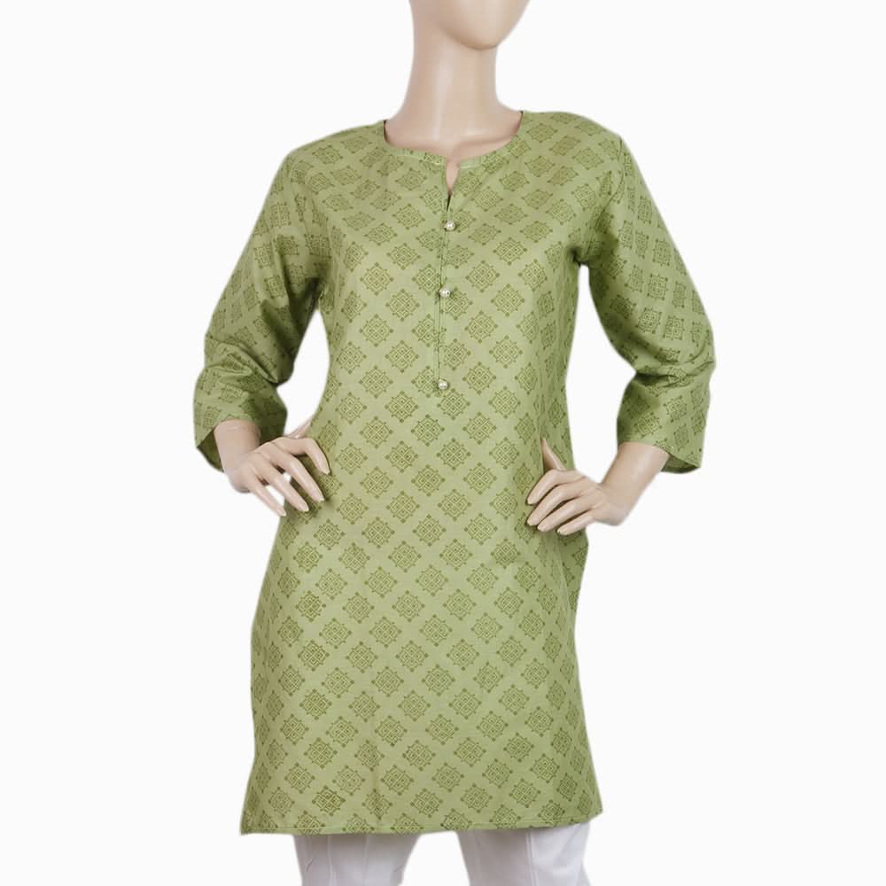 Women's Printed Kurti - Green - A, Women, Ready Kurtis, Chase Value, Chase Value