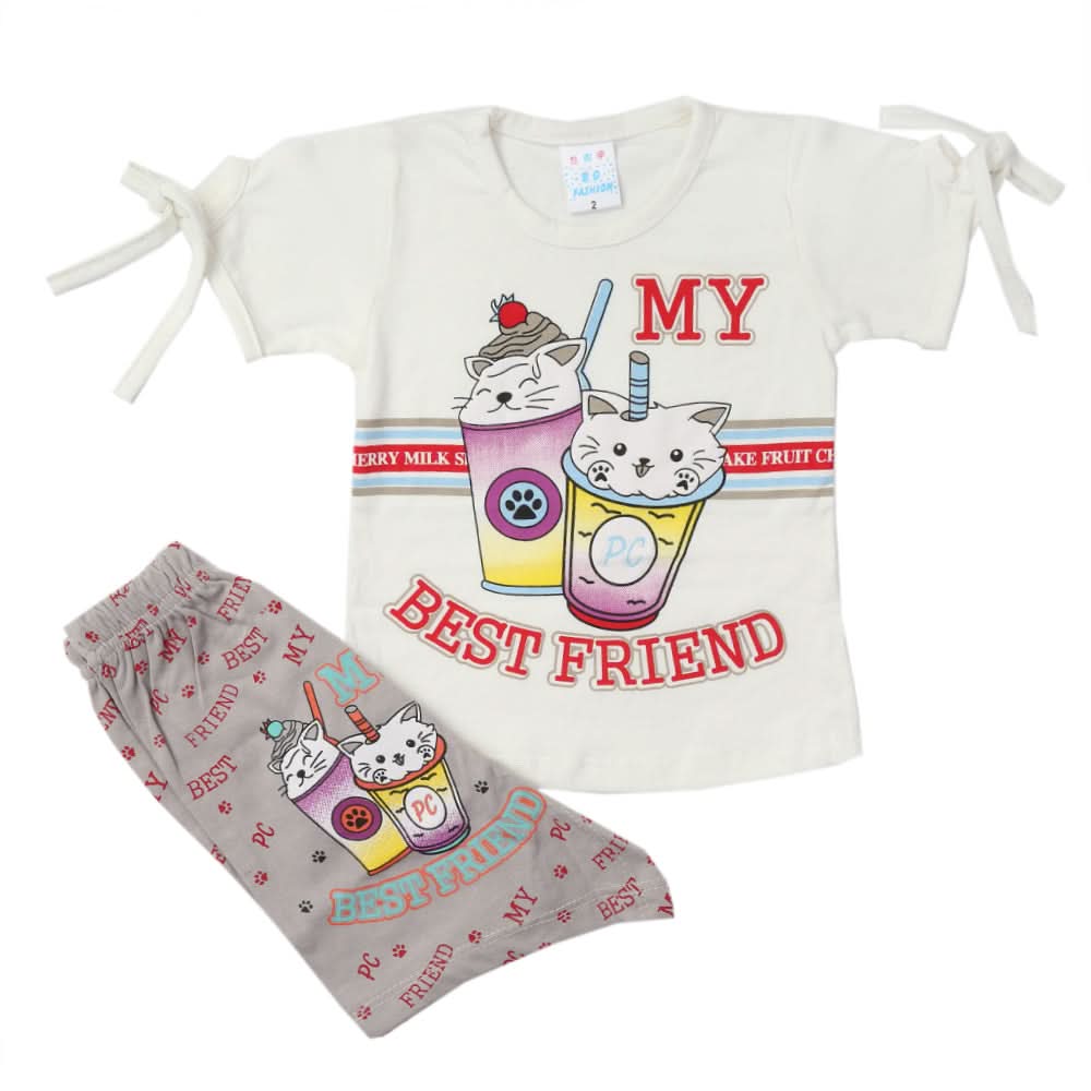 Newborn Girls Half Sleeves Suit - Grey, Kids, Newborn Girls Sets And Suits, Chase Value, Chase Value