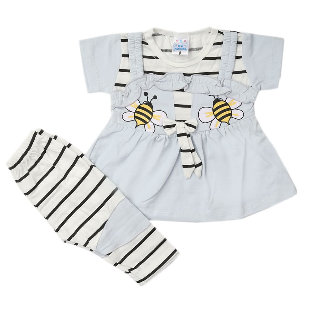 Newborn Girls Half Sleeves Suit - Light Blue, Kids, Newborn Girls Sets And Suits, Chase Value, Chase Value