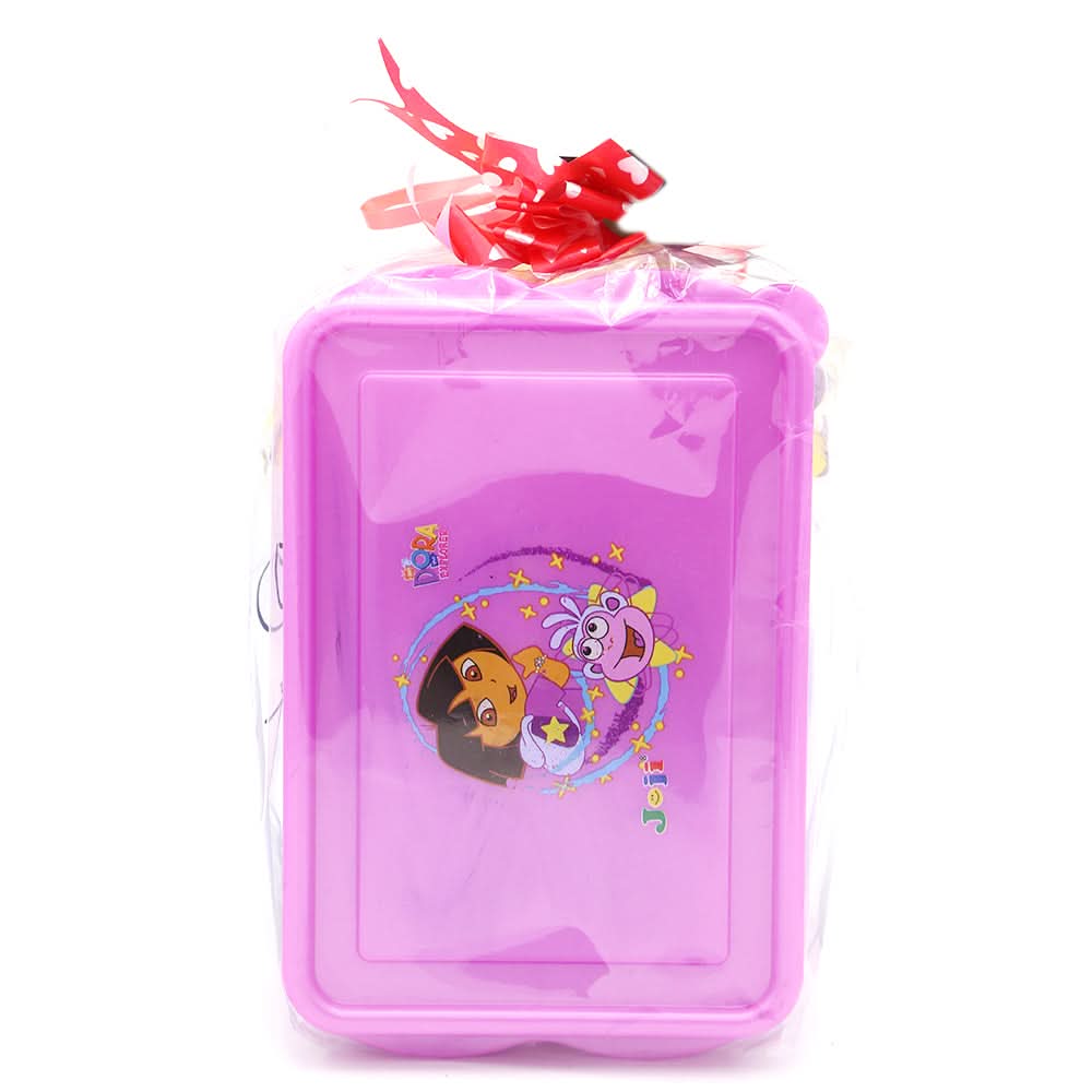 Water Bottle 600 ML with Lunch Box - Pink, Kids, Tiffin Boxes And Bottles, Chase Value, Chase Value