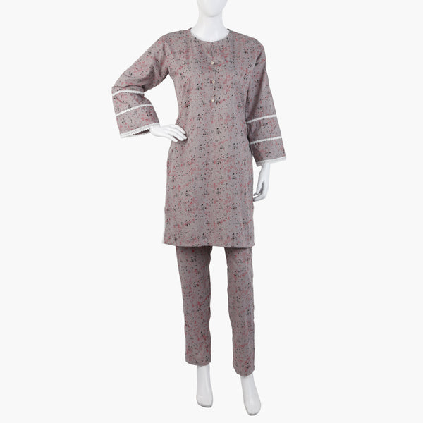 Women's Printed 2Pcs Suit - Grey, Women Shalwar Suits, Chase Value, Chase Value
