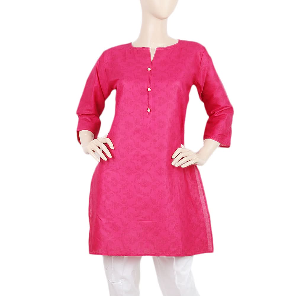 Women's Printed Kurti - Pink - B, Women, Ready Kurtis, Chase Value, Chase Value