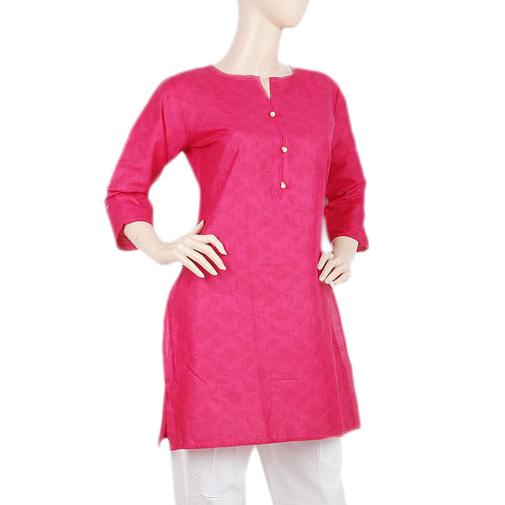 Women's Printed Kurti - Pink - B, Women, Ready Kurtis, Chase Value, Chase Value