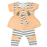 Newborn Girls Half Sleeves Suit - Light Peach, Kids, Newborn Girls Sets And Suits, Chase Value, Chase Value