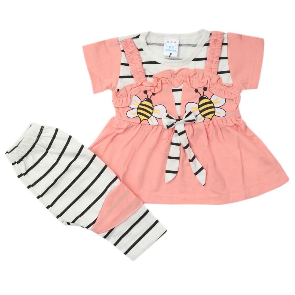Newborn Girls Half Sleeves Suit - Pink, Kids, Newborn Girls Sets And Suits, Chase Value, Chase Value