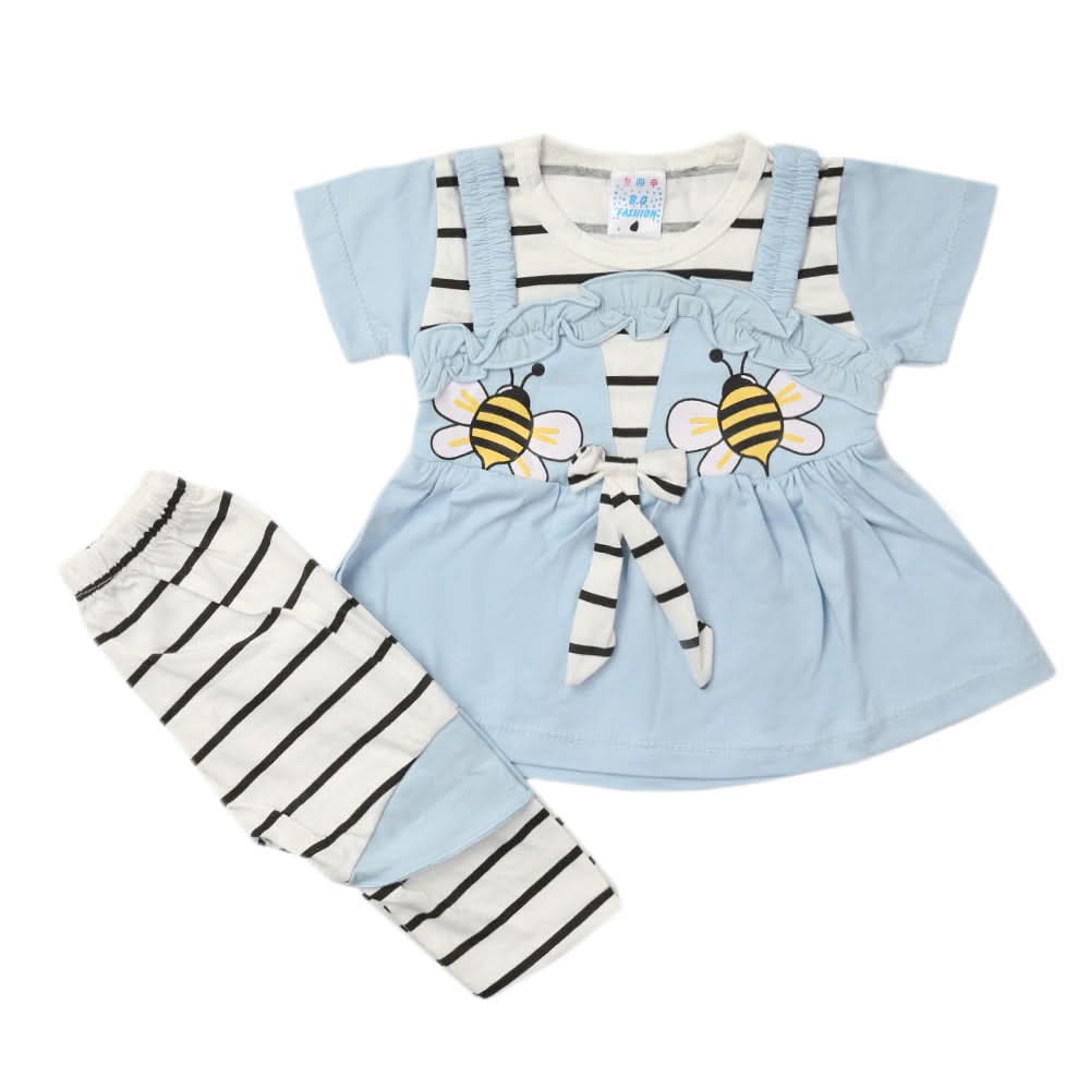 Newborn Girls Half Sleeves Suit - Blue, Kids, Newborn Girls Sets And Suits, Chase Value, Chase Value