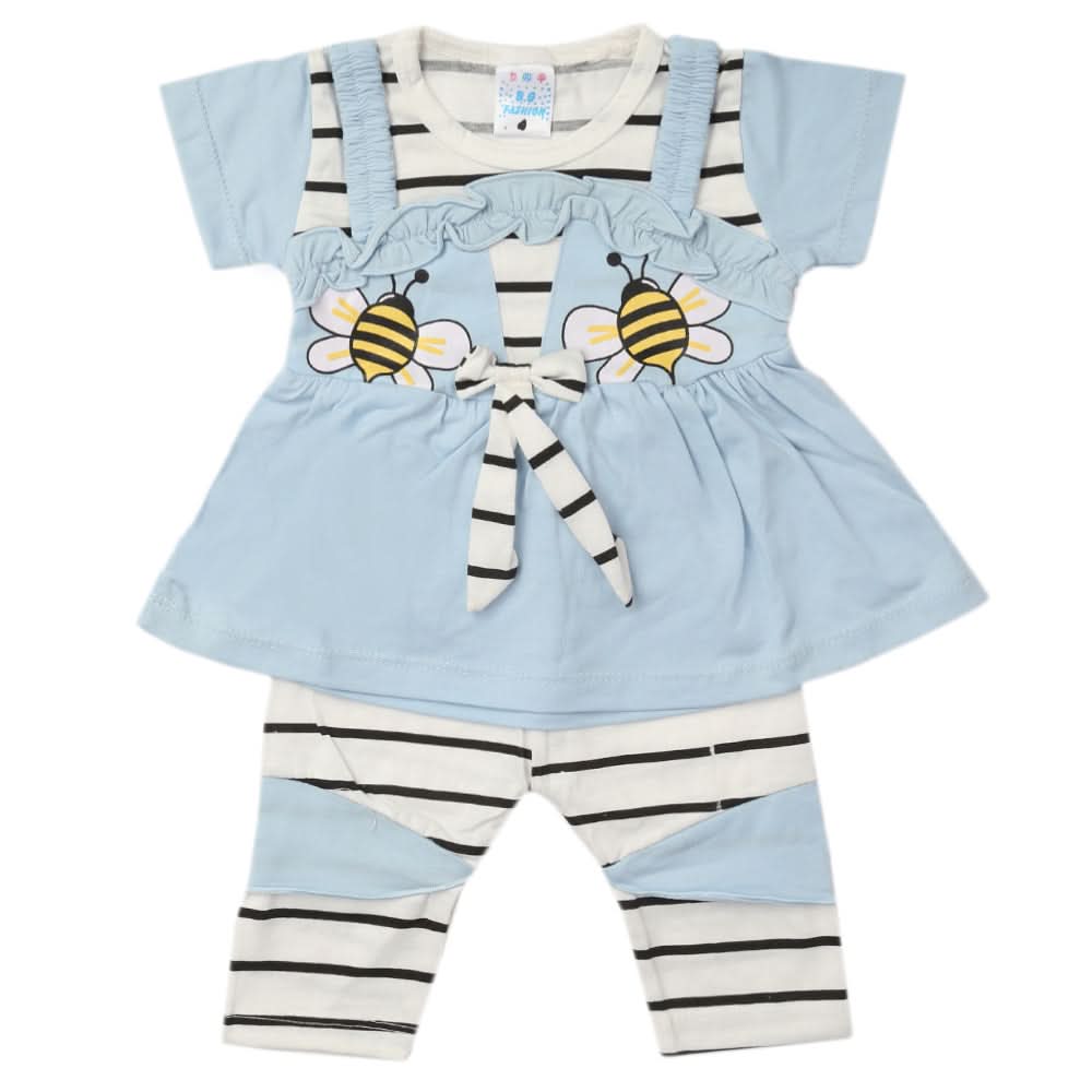 Newborn Girls Half Sleeves Suit - Blue, Kids, Newborn Girls Sets And Suits, Chase Value, Chase Value