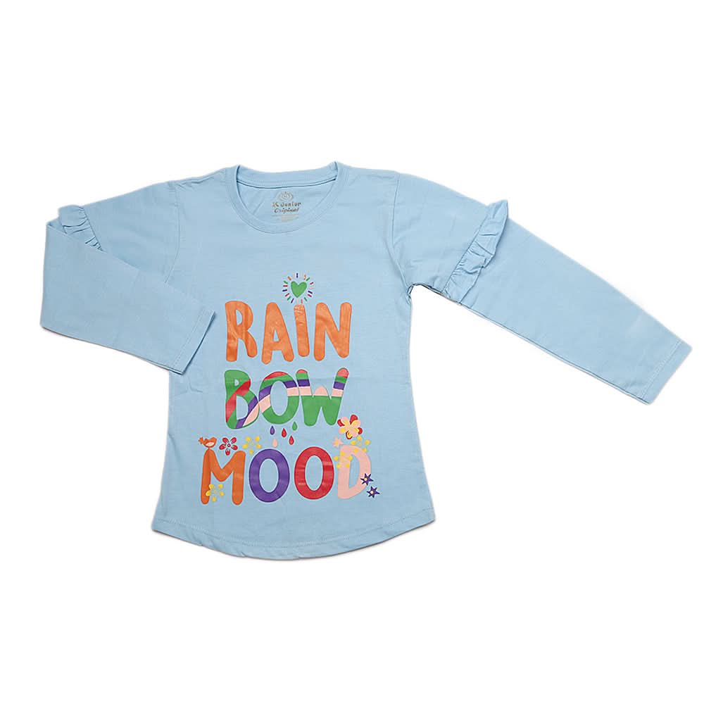 Girls Full Sleeves Jersey T-Shirt - Blue, Kids, Girls T-Shirts, Chase Value, Chase Value