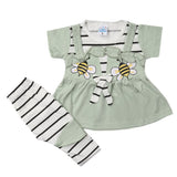 Newborn Girls Half Sleeves Suit - Sea Green, Kids, Newborn Girls Sets And Suits, Chase Value, Chase Value
