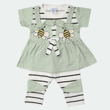 Newborn Girls Half Sleeves Suit - Sea Green, Kids, Newborn Girls Sets And Suits, Chase Value, Chase Value