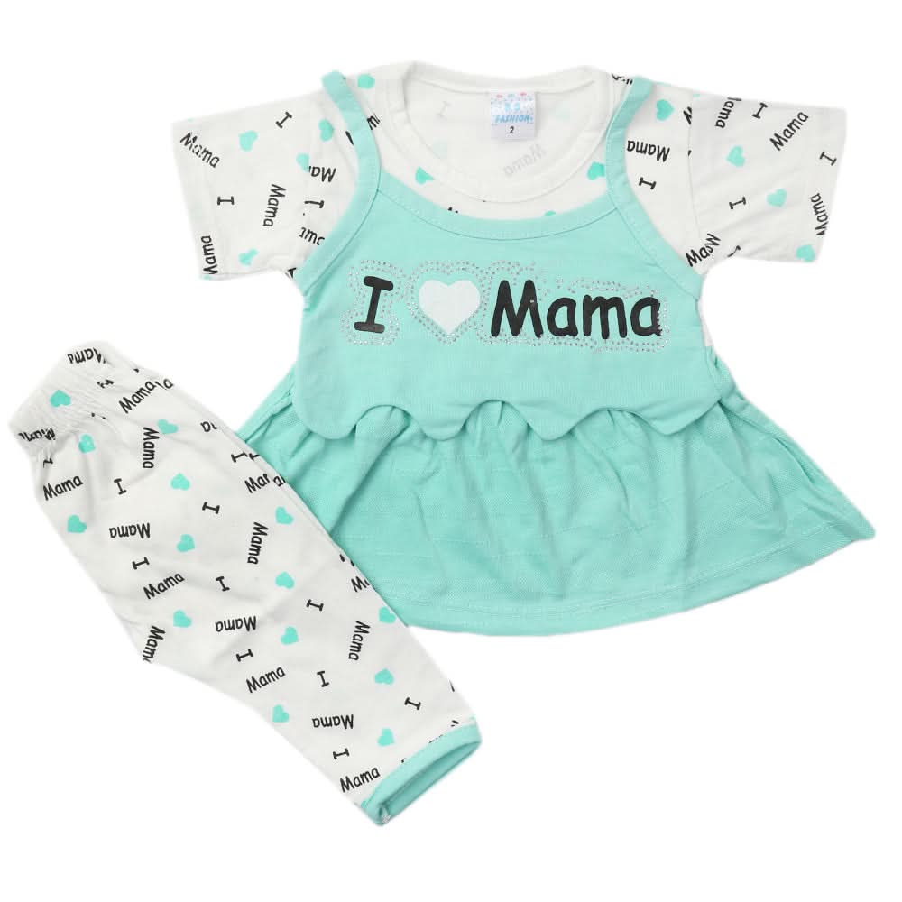 Newborn Girls Half Sleeves Suit - Cyan, Kids, Newborn Girls Sets And Suits, Chase Value, Chase Value