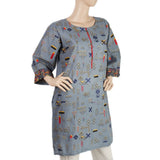 Women's Embroidered Kurti - Steel Blue, Women, Ready Kurtis, Chase Value, Chase Value