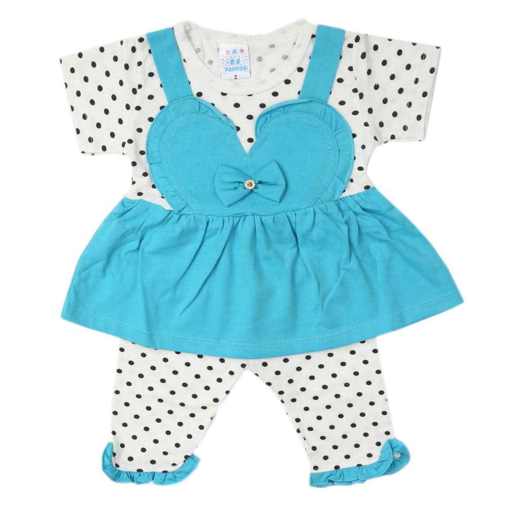 Newborn Girls Half Sleeves Suit - Blue, Kids, Newborn Girls Sets And Suits, Chase Value, Chase Value