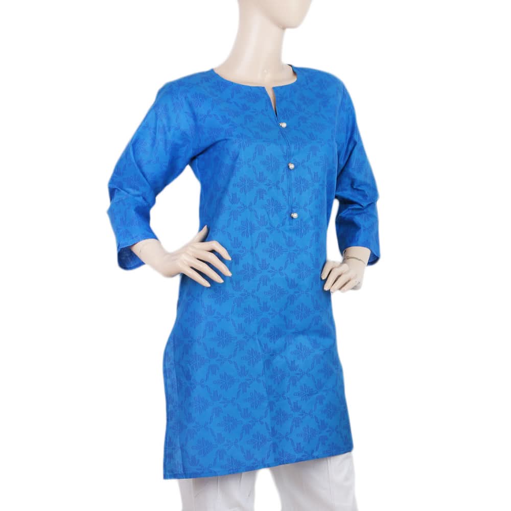 Women's Printed Kurti - Blue - B, Women, Ready Kurtis, Chase Value, Chase Value
